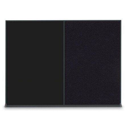 United Visual Products Double Door Radius Corkboard, 60"X36", S UV8004-SATIN-BUFF